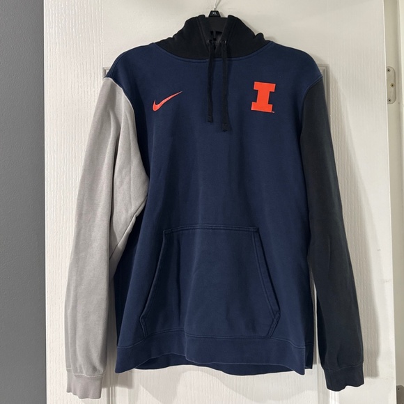 Nike University of Illinois Colorblock Hoodie Size Medium - Picture 1 of 8